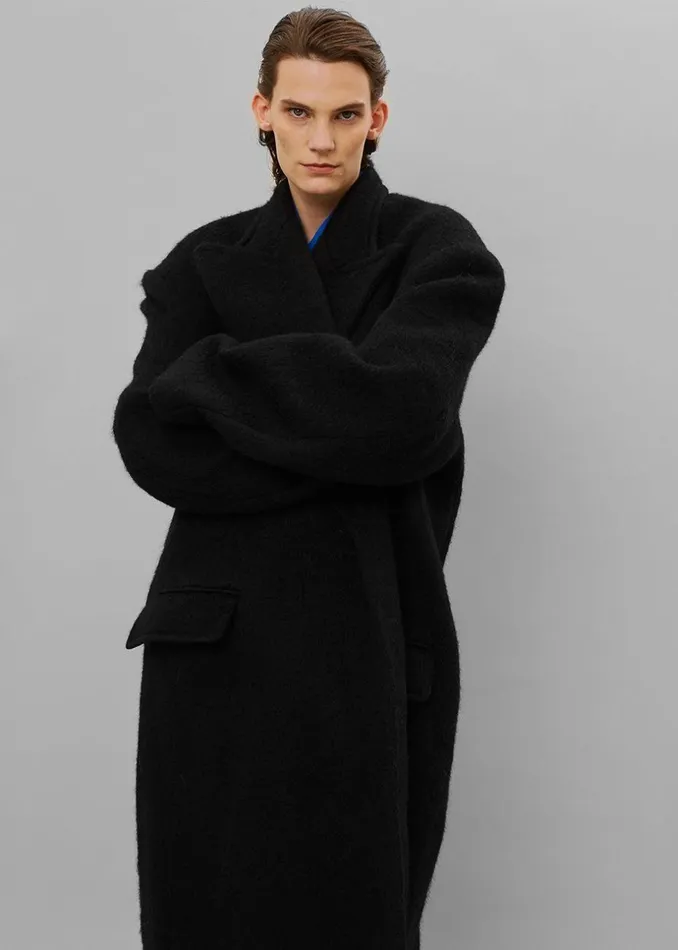 MenWomen The Frankie Shop Outerwear John Oversized Coat Black