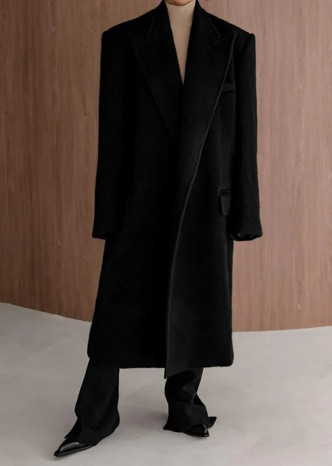MenWomen The Frankie Shop Outerwear John Oversized Coat Black