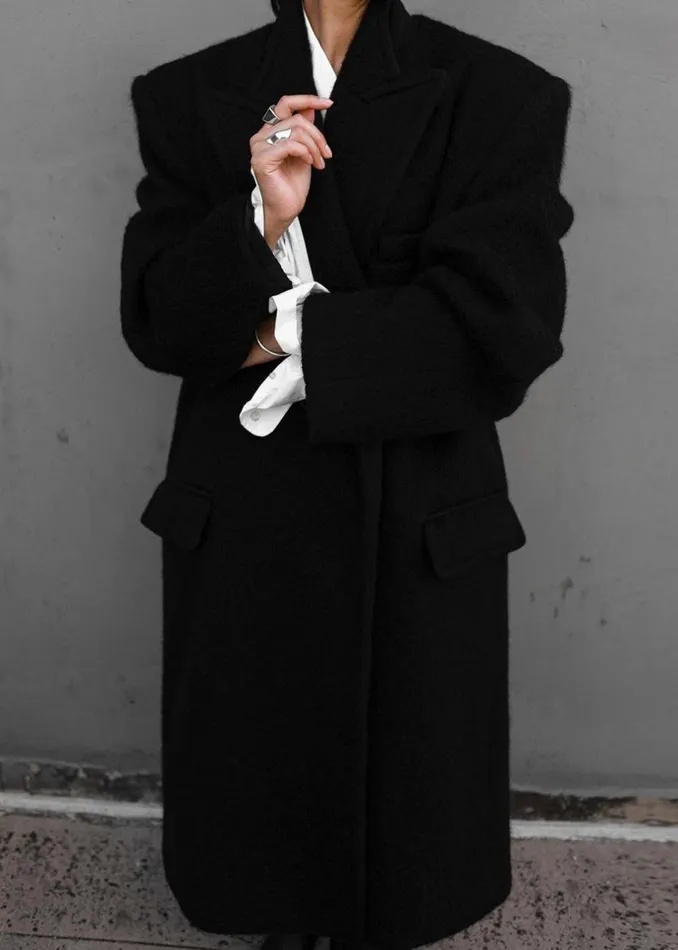MenWomen The Frankie Shop Outerwear John Oversized Coat Black
