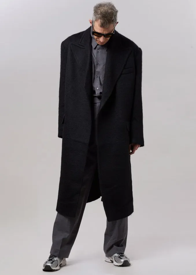 MenWomen The Frankie Shop Outerwear John Oversized Coat Black