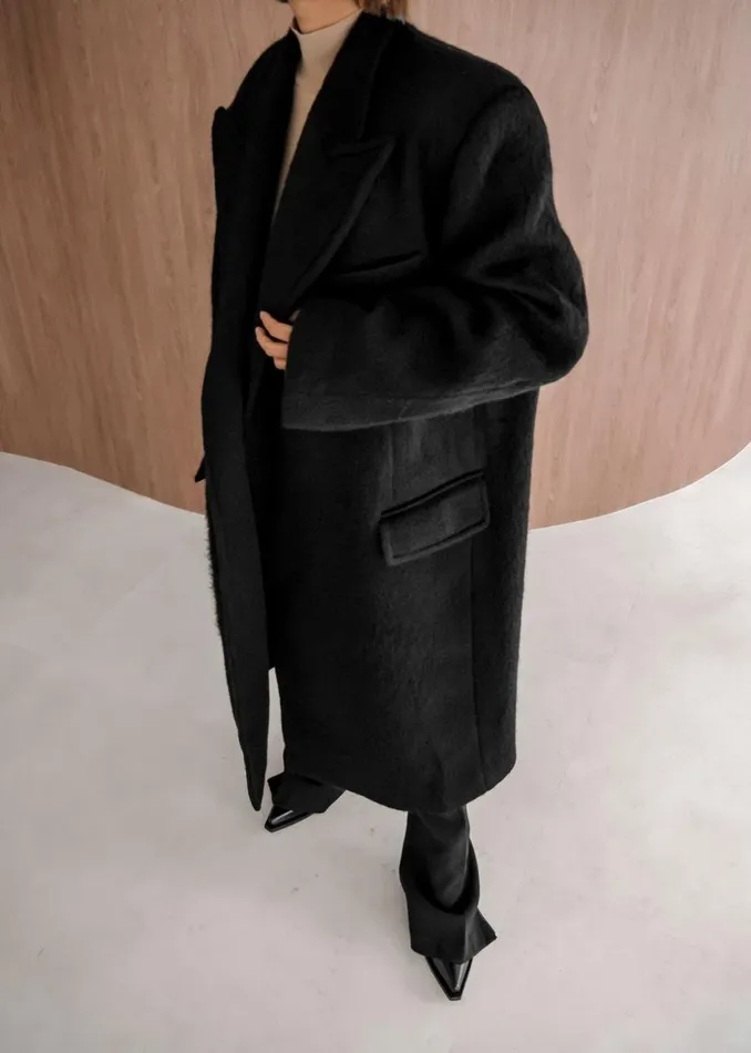 MenWomen The Frankie Shop Outerwear John Oversized Coat Black
