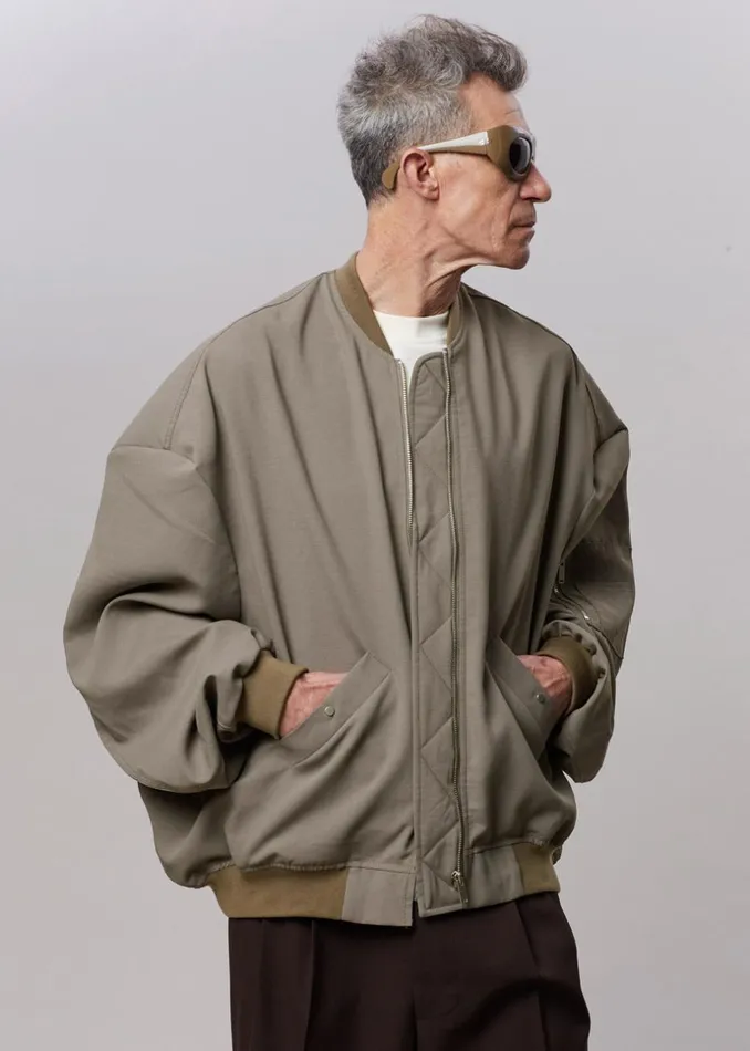 MenWomen The Frankie Shop Outerwear Lumi Bomber Jacket Dark Olive
