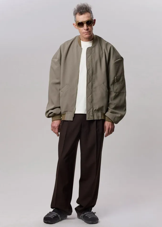 MenWomen The Frankie Shop Outerwear Lumi Bomber Jacket Dark Olive