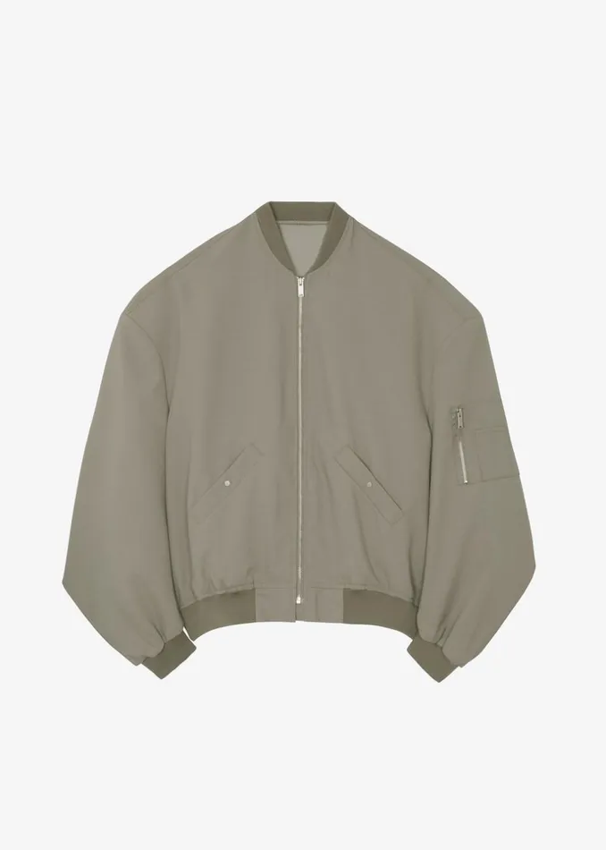 MenWomen The Frankie Shop Outerwear Lumi Bomber Jacket Dark Olive