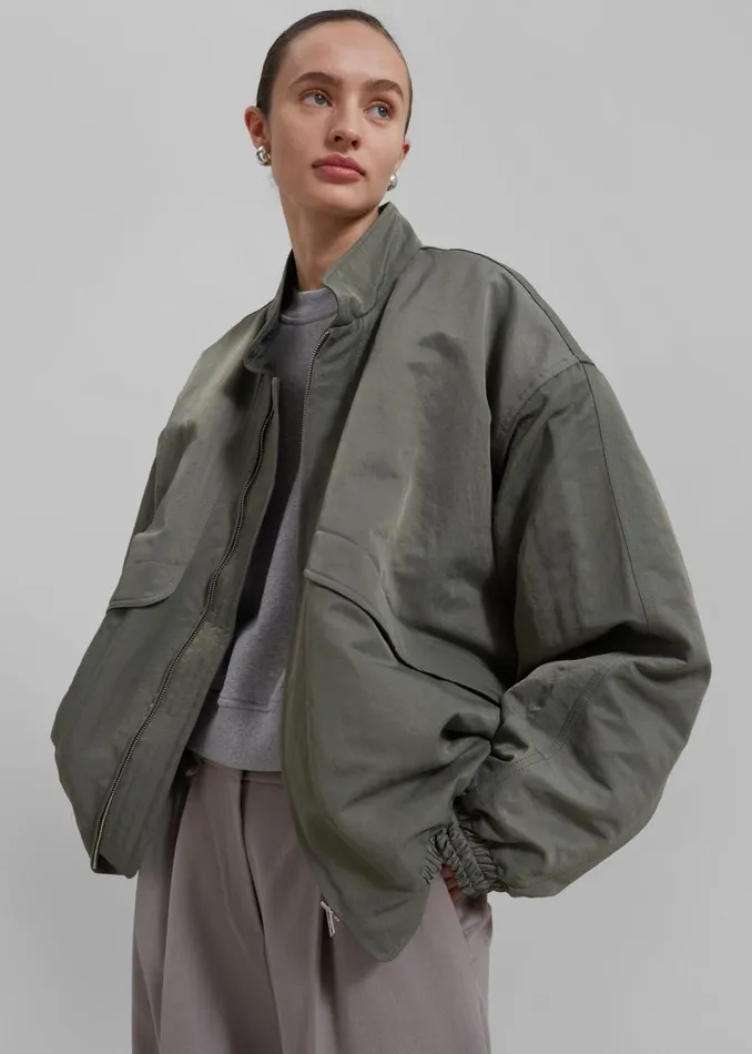 MenWomen The Frankie Shop Outerwear Seth Oversized Jacket Khaki