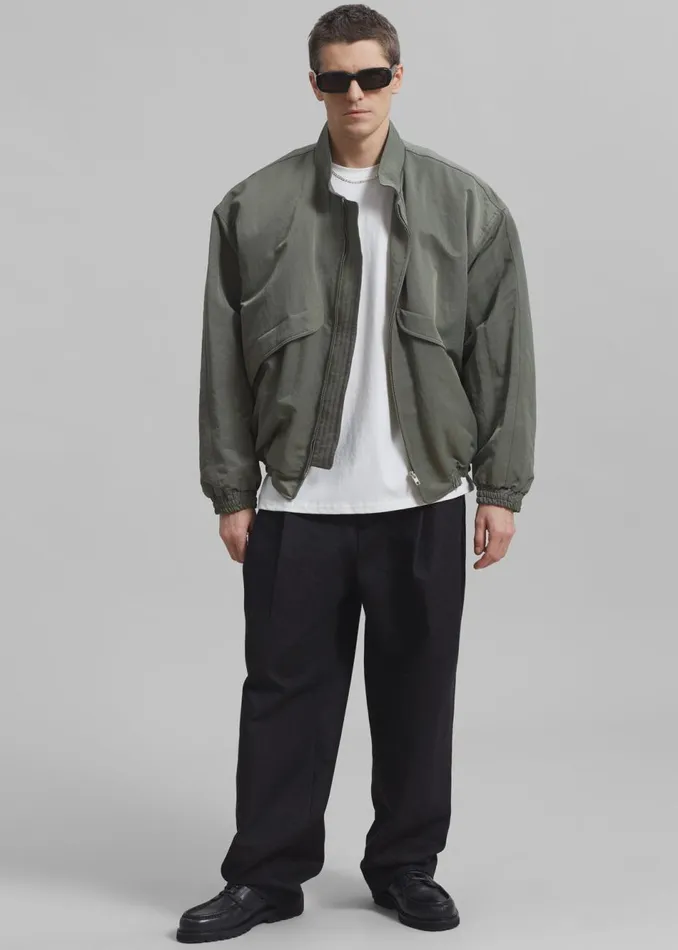 MenWomen The Frankie Shop Outerwear Seth Oversized Jacket Khaki