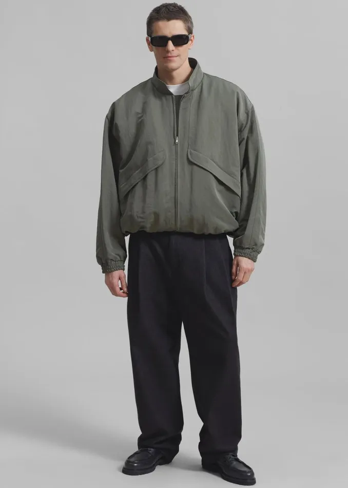 MenWomen The Frankie Shop Outerwear Seth Oversized Jacket Khaki