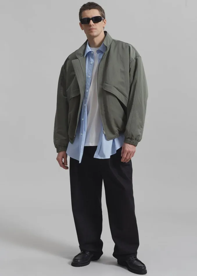 MenWomen The Frankie Shop Outerwear Seth Oversized Jacket Khaki