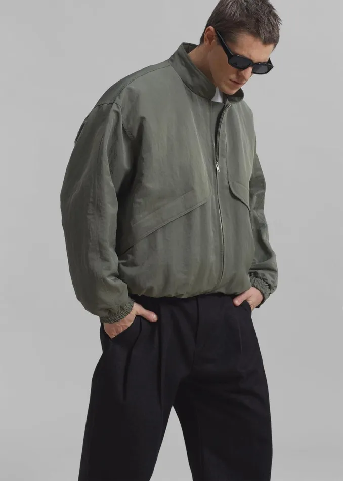 MenWomen The Frankie Shop Outerwear Seth Oversized Jacket Khaki