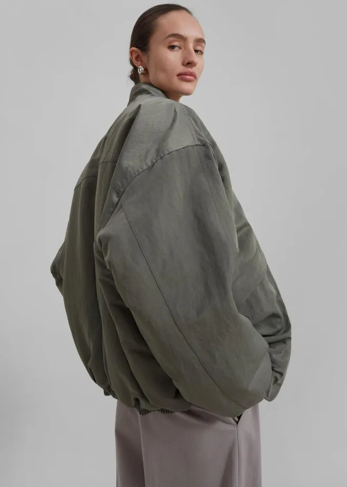 MenWomen The Frankie Shop Outerwear Seth Oversized Jacket Khaki