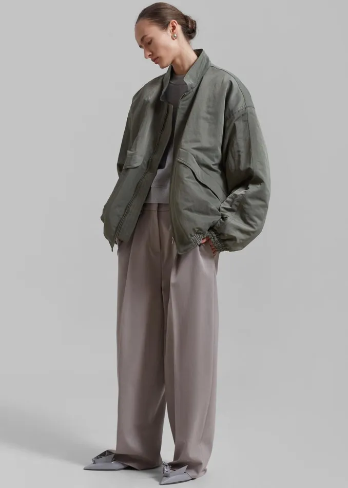 MenWomen The Frankie Shop Outerwear Seth Oversized Jacket Khaki
