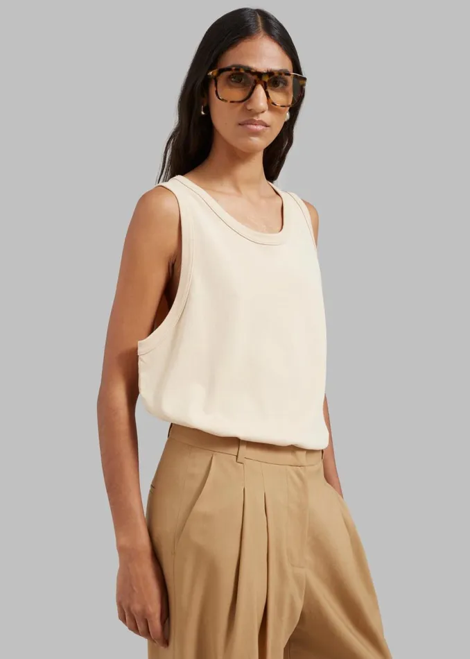 MenWomen The Frankie Shop Tops Briston Boxy Tank Beige