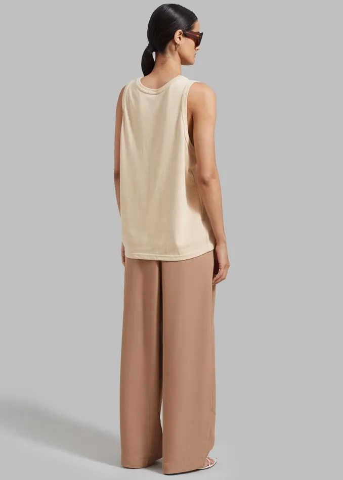MenWomen The Frankie Shop Tops Briston Boxy Tank Beige