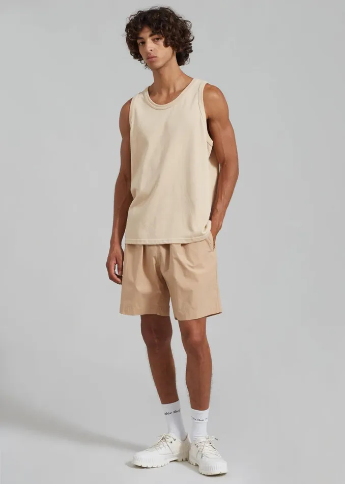 MenWomen The Frankie Shop Tops Briston Boxy Tank Beige
