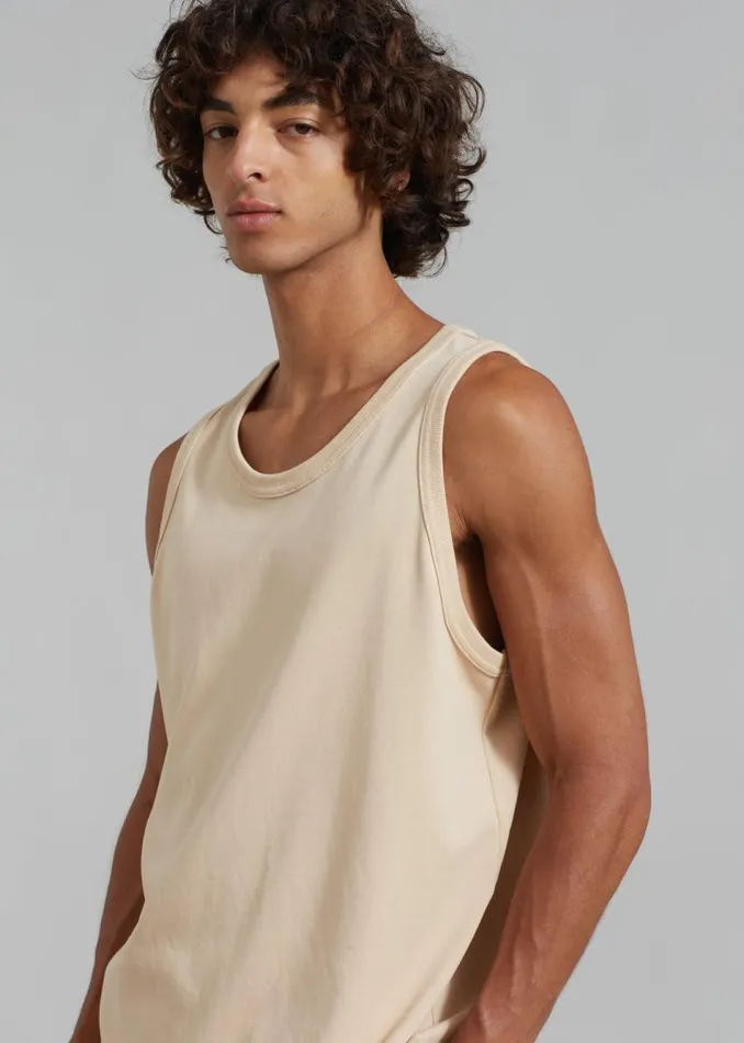 MenWomen The Frankie Shop Tops Briston Boxy Tank Beige