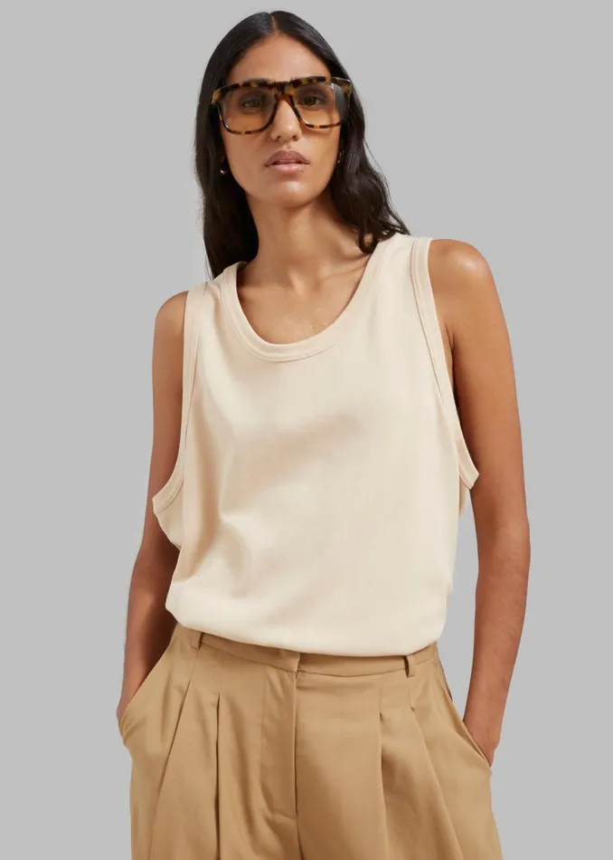 MenWomen The Frankie Shop Tops Briston Boxy Tank Beige