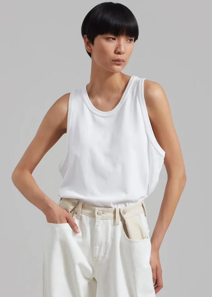 MenWomen The Frankie Shop Tops Briston Boxy Tank White
