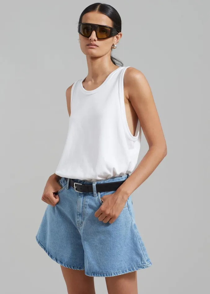 MenWomen The Frankie Shop Tops Briston Boxy Tank White