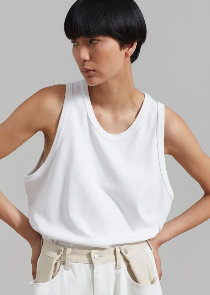 MenWomen The Frankie Shop Tops Briston Boxy Tank White