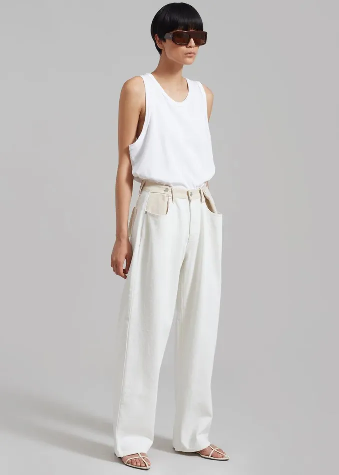 MenWomen The Frankie Shop Tops Briston Boxy Tank White