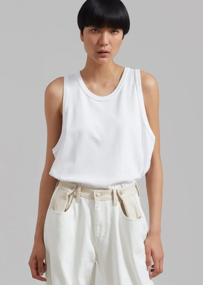 MenWomen The Frankie Shop Tops Briston Boxy Tank White