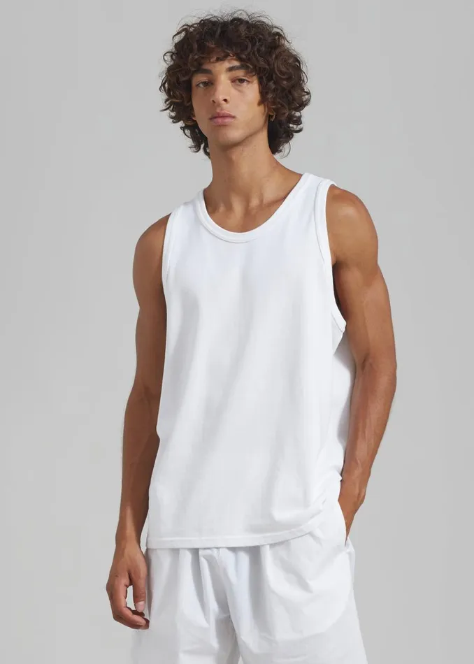 MenWomen The Frankie Shop Tops Briston Boxy Tank White