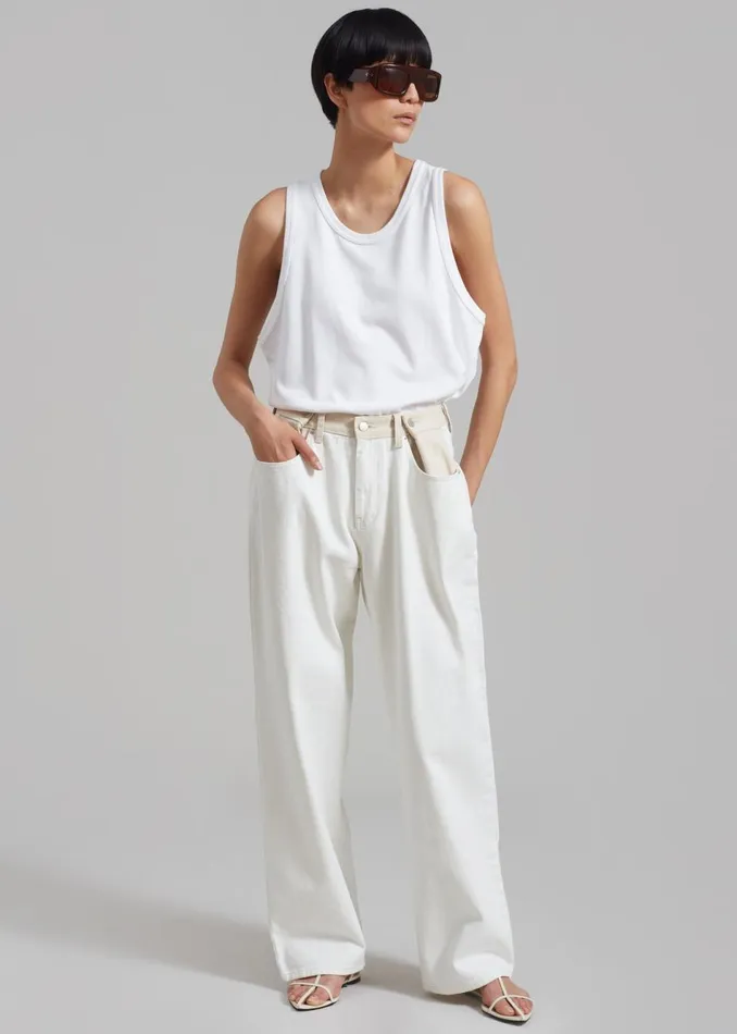 MenWomen The Frankie Shop Tops Briston Boxy Tank White