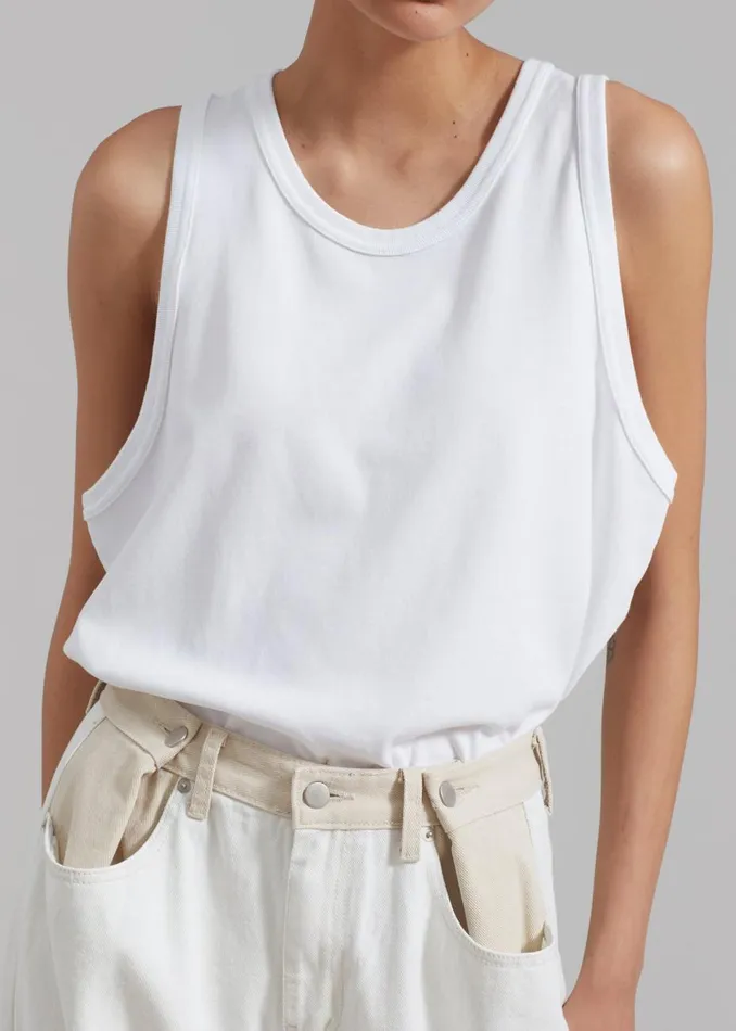 MenWomen The Frankie Shop Tops Briston Boxy Tank White