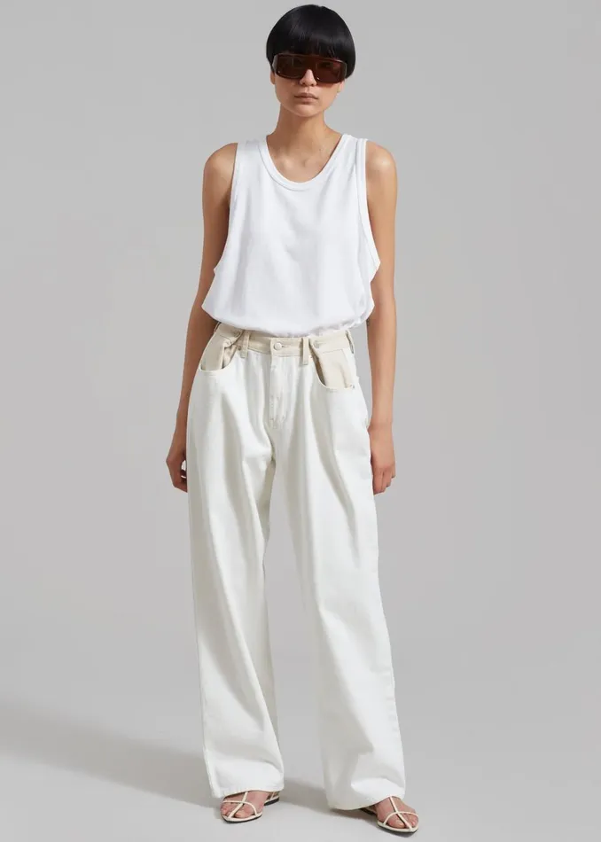 MenWomen The Frankie Shop Tops Briston Boxy Tank White