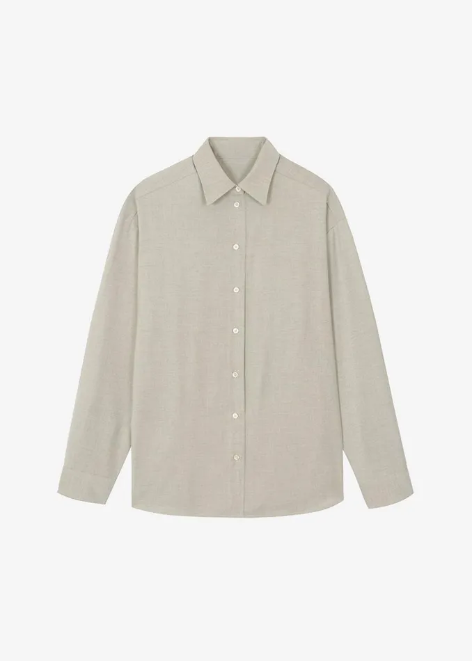 MenWomen The Frankie Shop Tops Gelso Shirt Light Taupe Melange