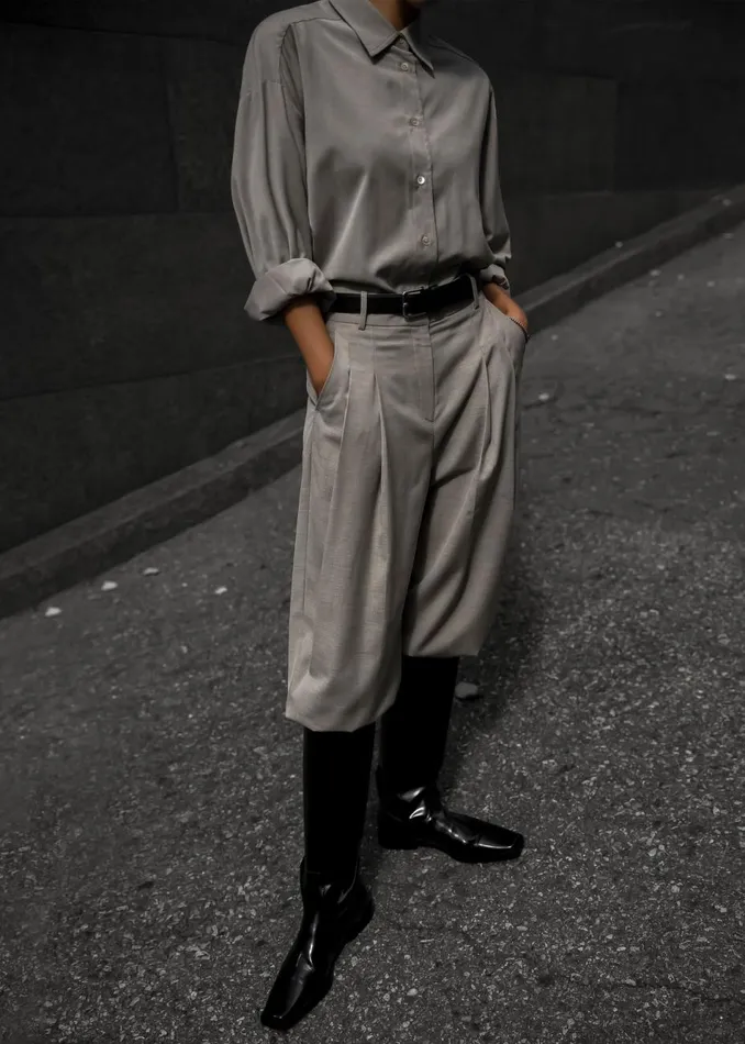 MenWomen The Frankie Shop Tops Gelso Shirt Light Taupe Melange