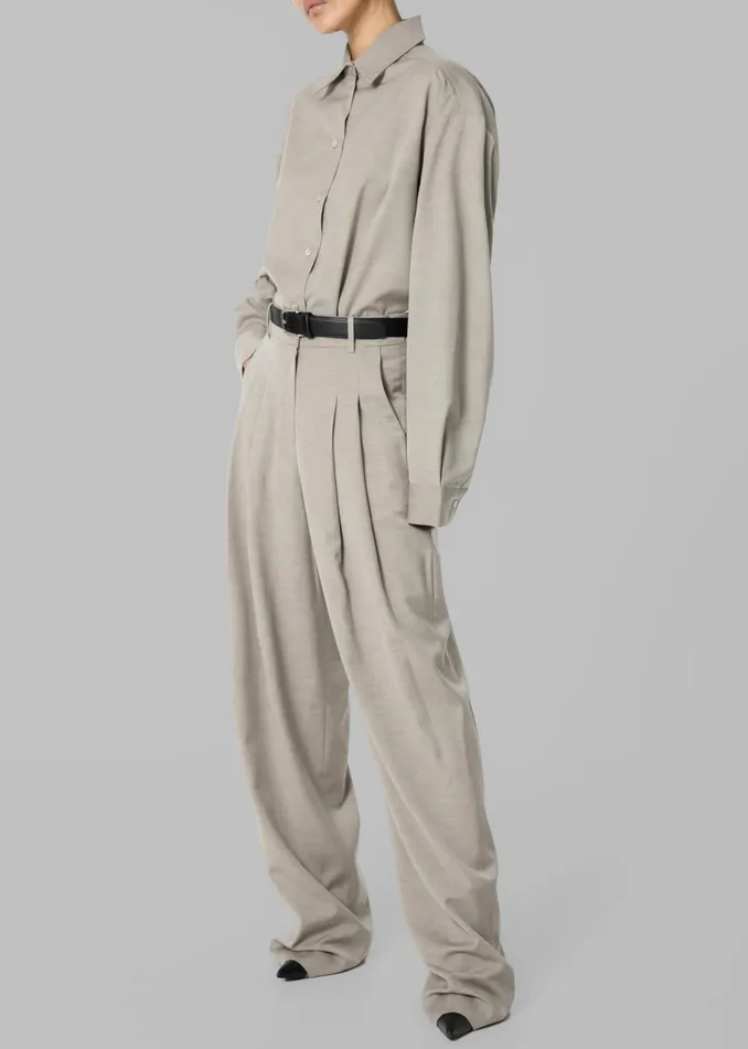 MenWomen The Frankie Shop Tops Gelso Shirt Light Taupe Melange