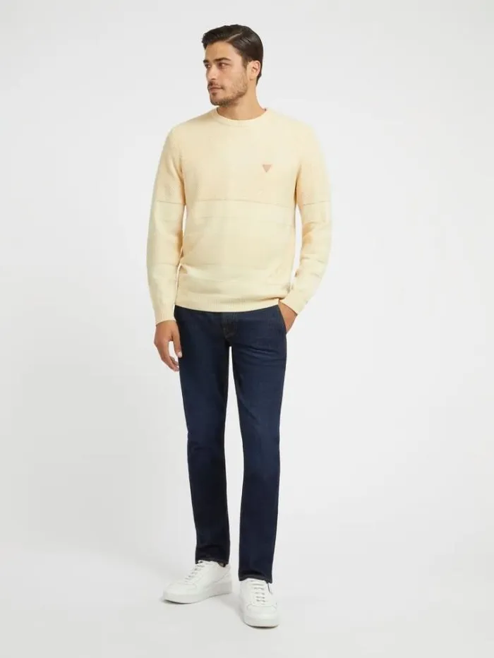 Men Wool Blend Sweater Yellow Guess Knitwear And Sweatshirts