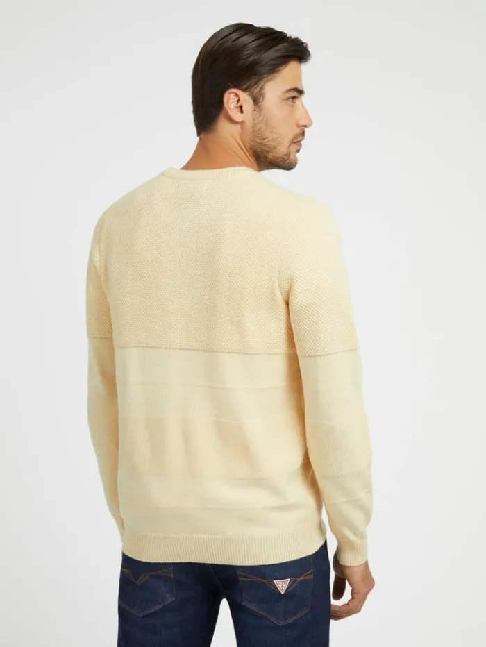 Men Wool Blend Sweater Yellow Guess Knitwear And Sweatshirts