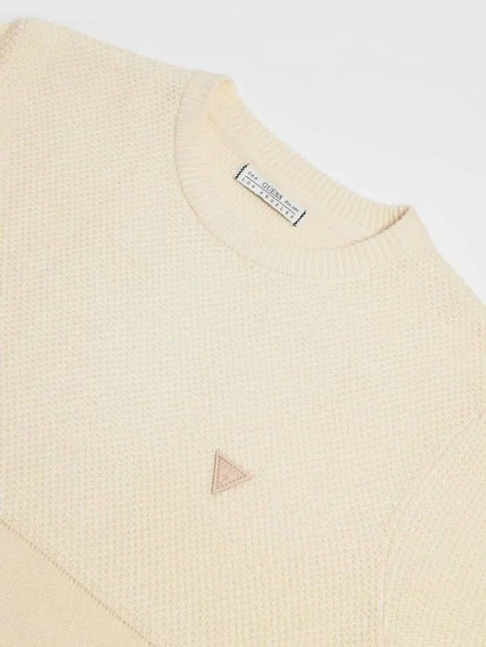 Men Wool Blend Sweater Yellow Guess Knitwear And Sweatshirts