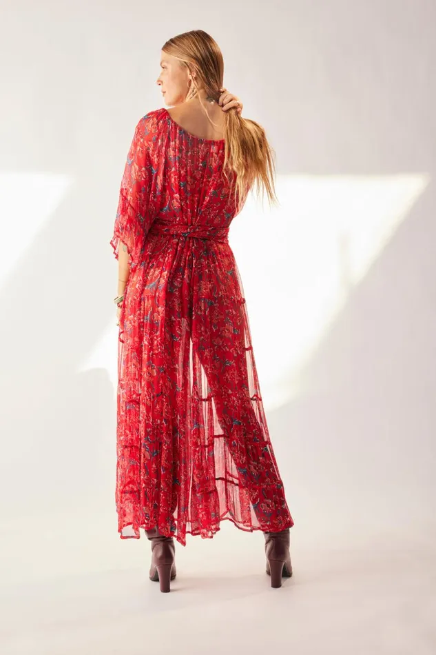 Mesa Maxi Chiffon Watercolor Verm Women Natalie Martin Dresses