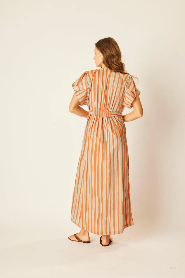 Monica Dress Batik Stripe Sage Women Natalie Martin Dresses Monica Dress Batik Stripe Sage Women Natalie Martin Dresses
