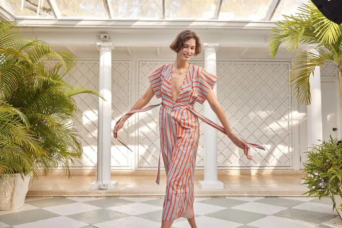 Monica Dress Batik Stripe Sage Women Natalie Martin Dresses Monica Dress Batik Stripe Sage Women Natalie Martin Dresses