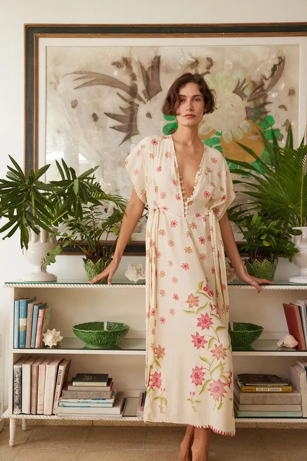 Monica Dress Starflower Cream Women Natalie Martin Dresses