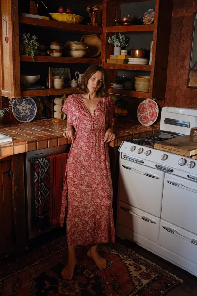 Monica Dress Water Lily Terracotta Women Natalie Martin Dresses Monica Dress Water Lily Terracotta Women Natalie Martin Dresses