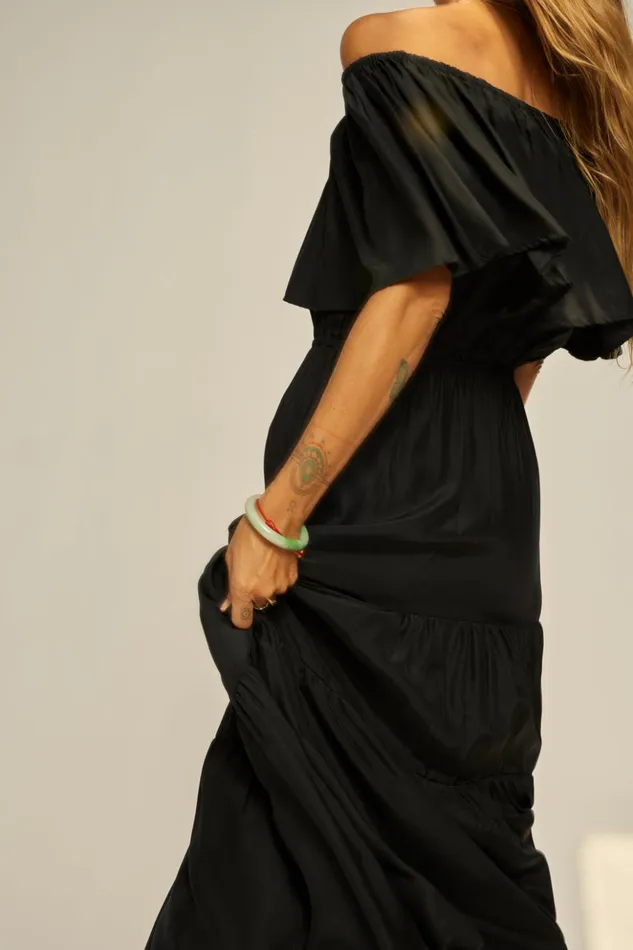 Naomi Dress With Sash Black Silk Women Natalie Martin Dresses