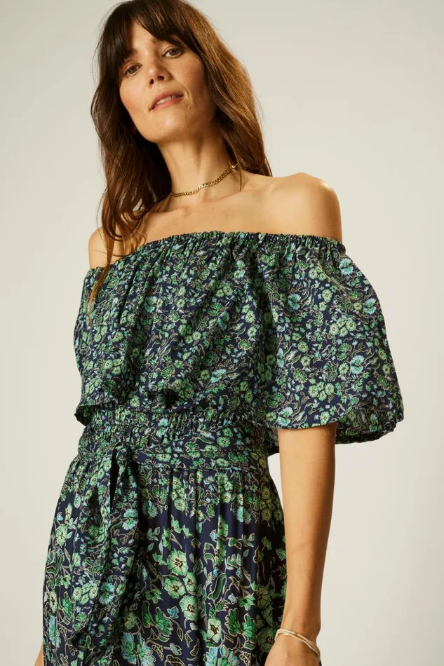Naomi Dress With Sash Petite Fleur Marine Women Natalie Martin Dresses