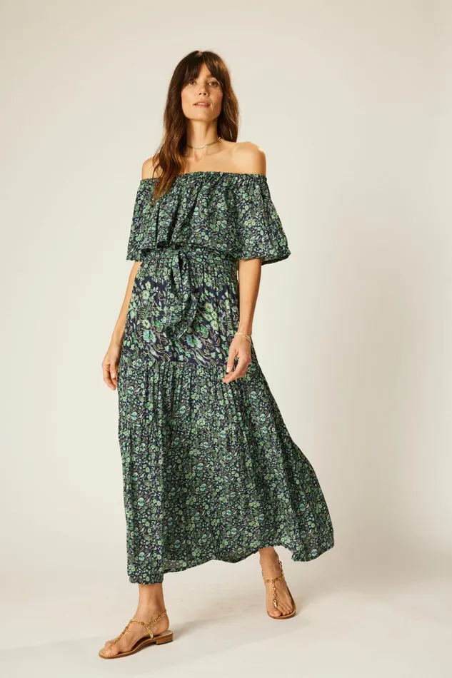 Naomi Dress With Sash Petite Fleur Marine Women Natalie Martin Dresses
