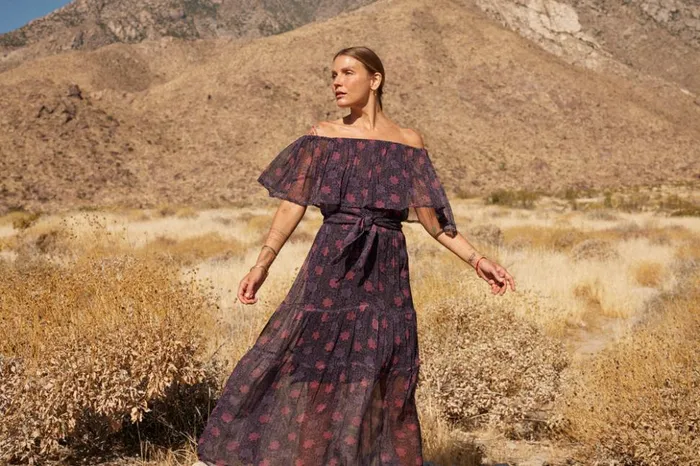 Naomi Dress With Sash Snowflake Aubergine Women Natalie Martin Dresses