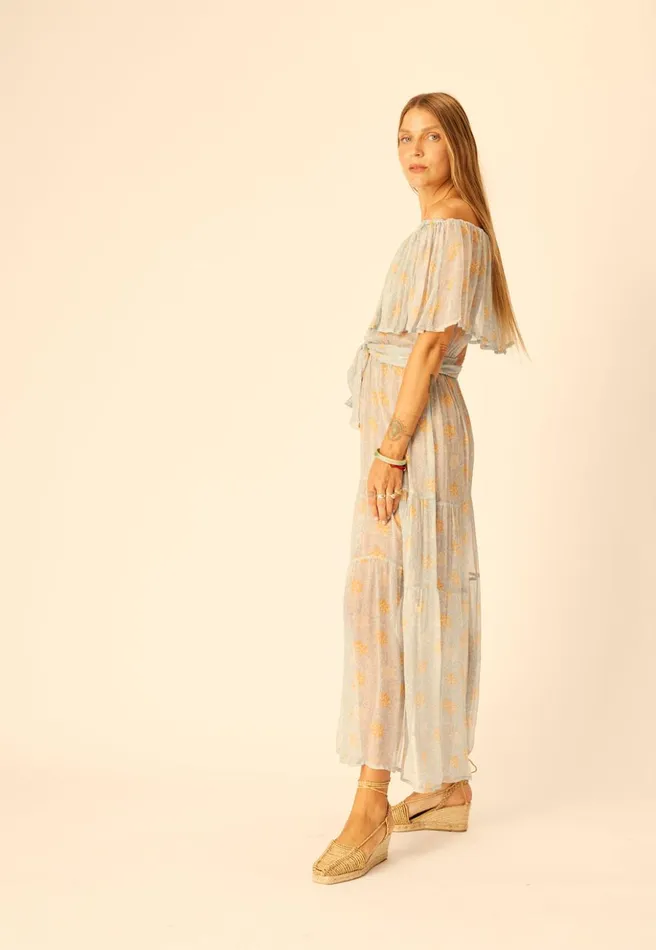 Naomi Dress With Sash Snowflake Tangerine Women Natalie Martin Dresses