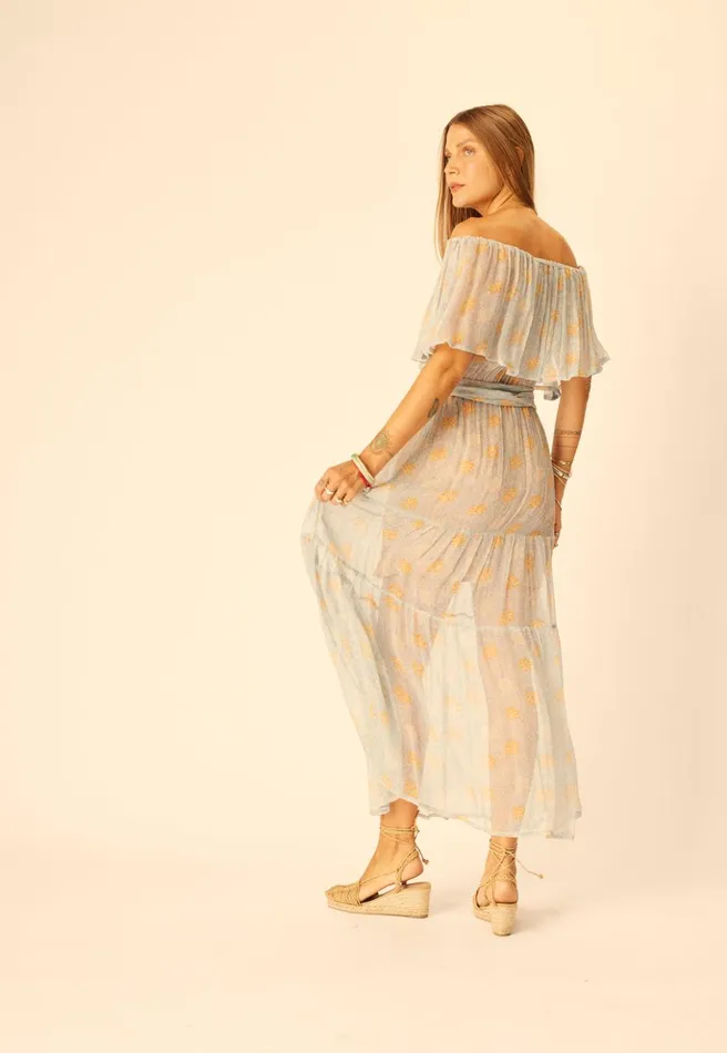Naomi Dress With Sash Snowflake Tangerine Women Natalie Martin Dresses