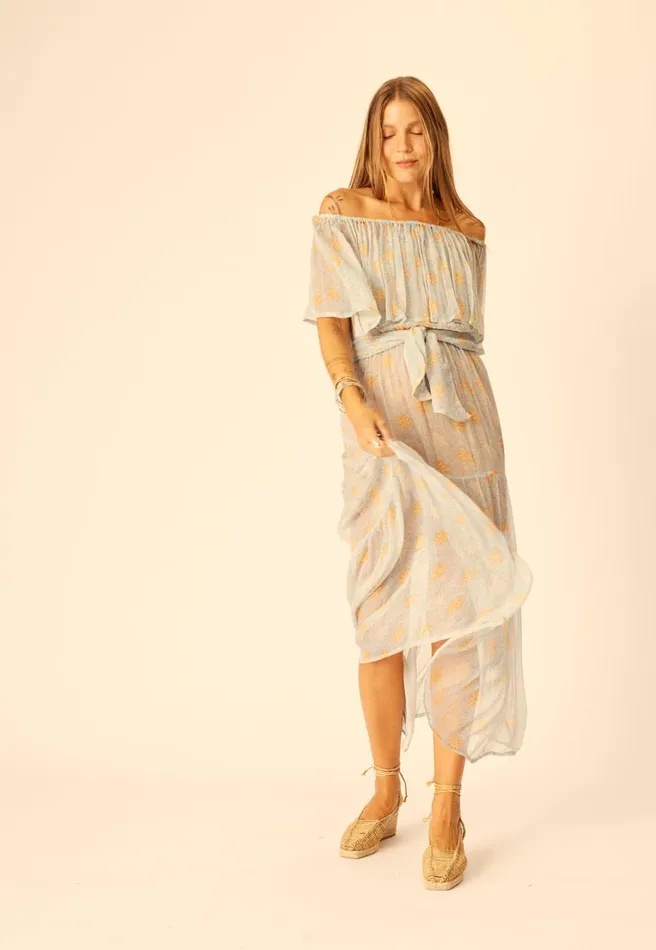 Naomi Dress With Sash Snowflake Tangerine Women Natalie Martin Dresses