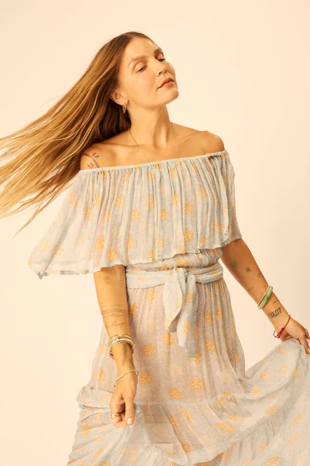 Naomi Dress With Sash Snowflake Tangerine Women Natalie Martin Dresses