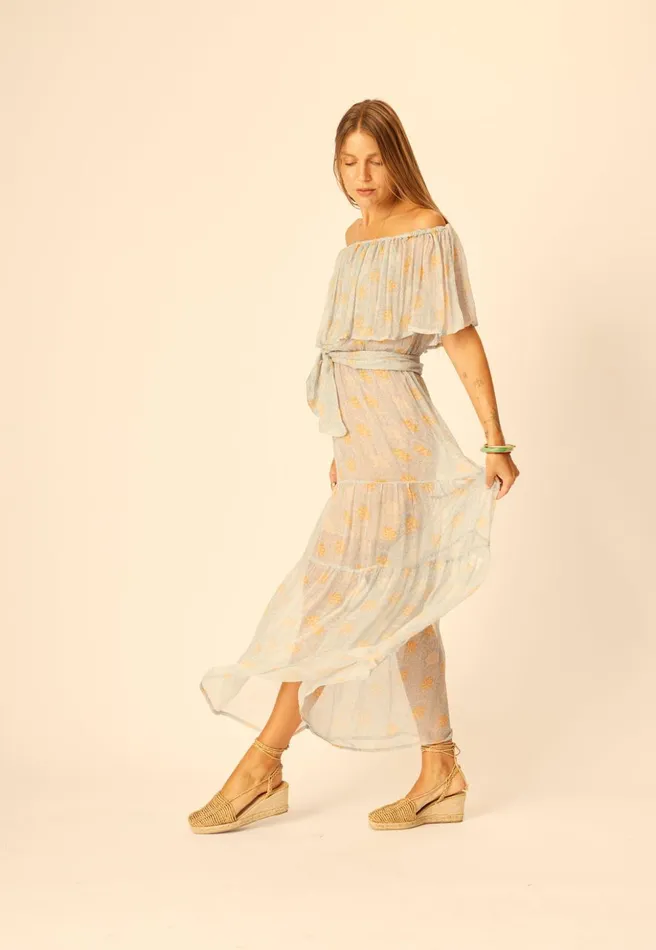 Naomi Dress With Sash Snowflake Tangerine Women Natalie Martin Dresses