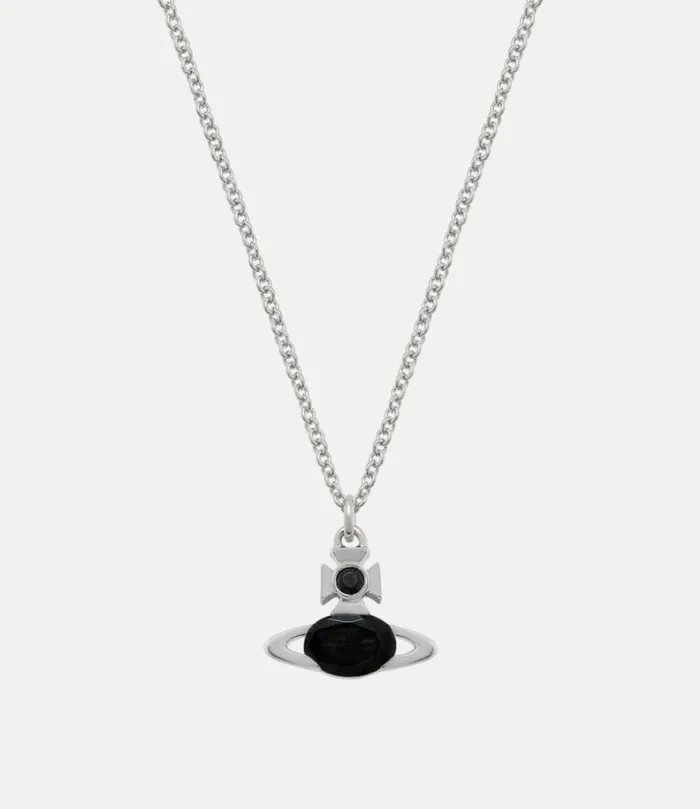 Necklaces Men Vivienne Westwood Man Allie Pendant Necklace In PlatinumBlackCz